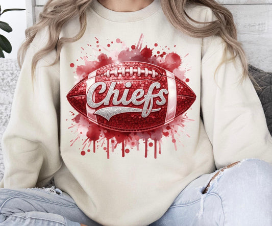 Kansas City Chiefs Faux Glitter Shirt