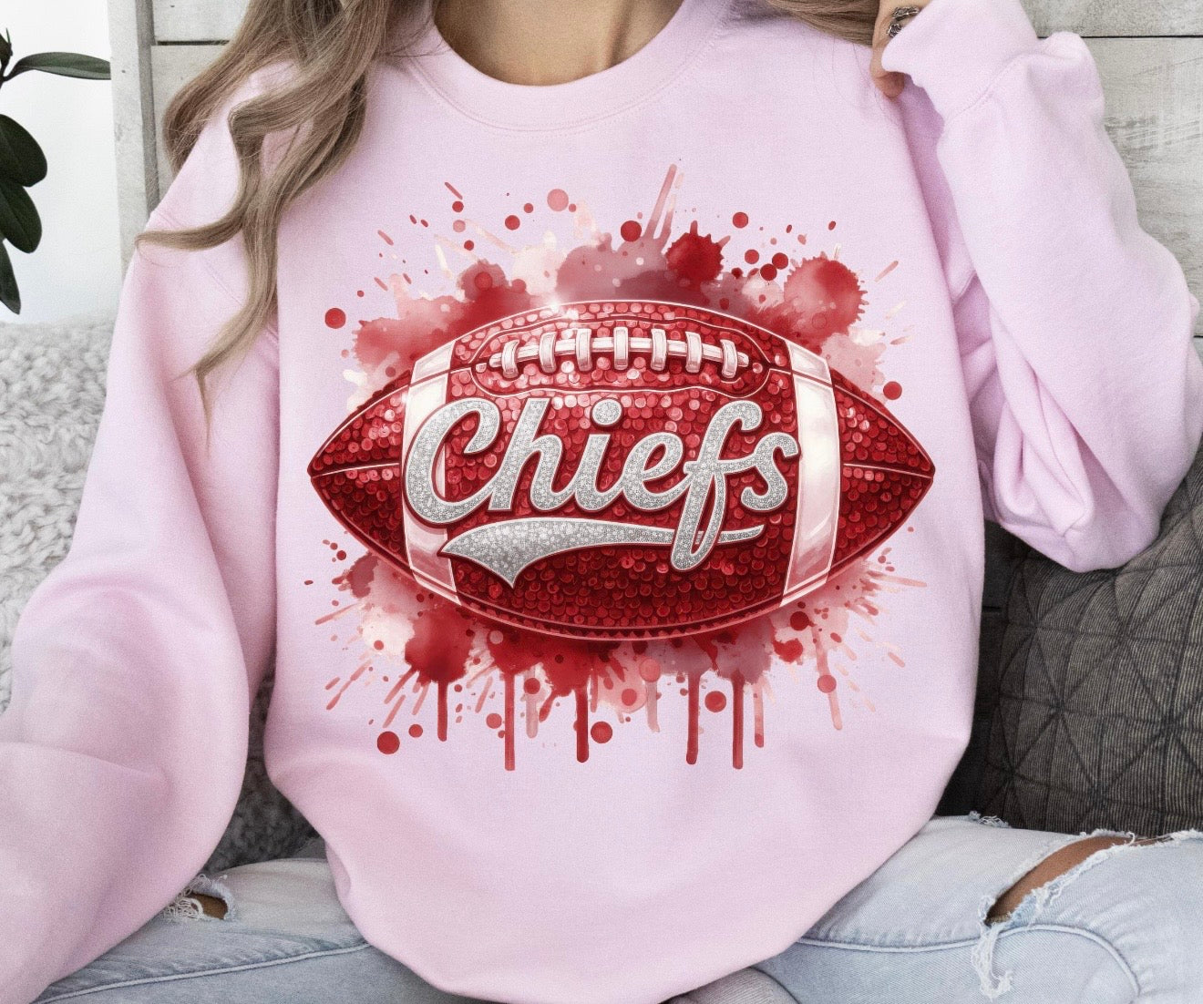 Kansas City Chiefs Faux Glitter Shirt