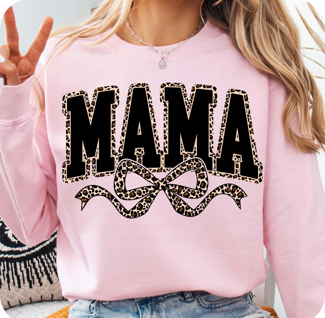 Mama Leopard Print Crewneck