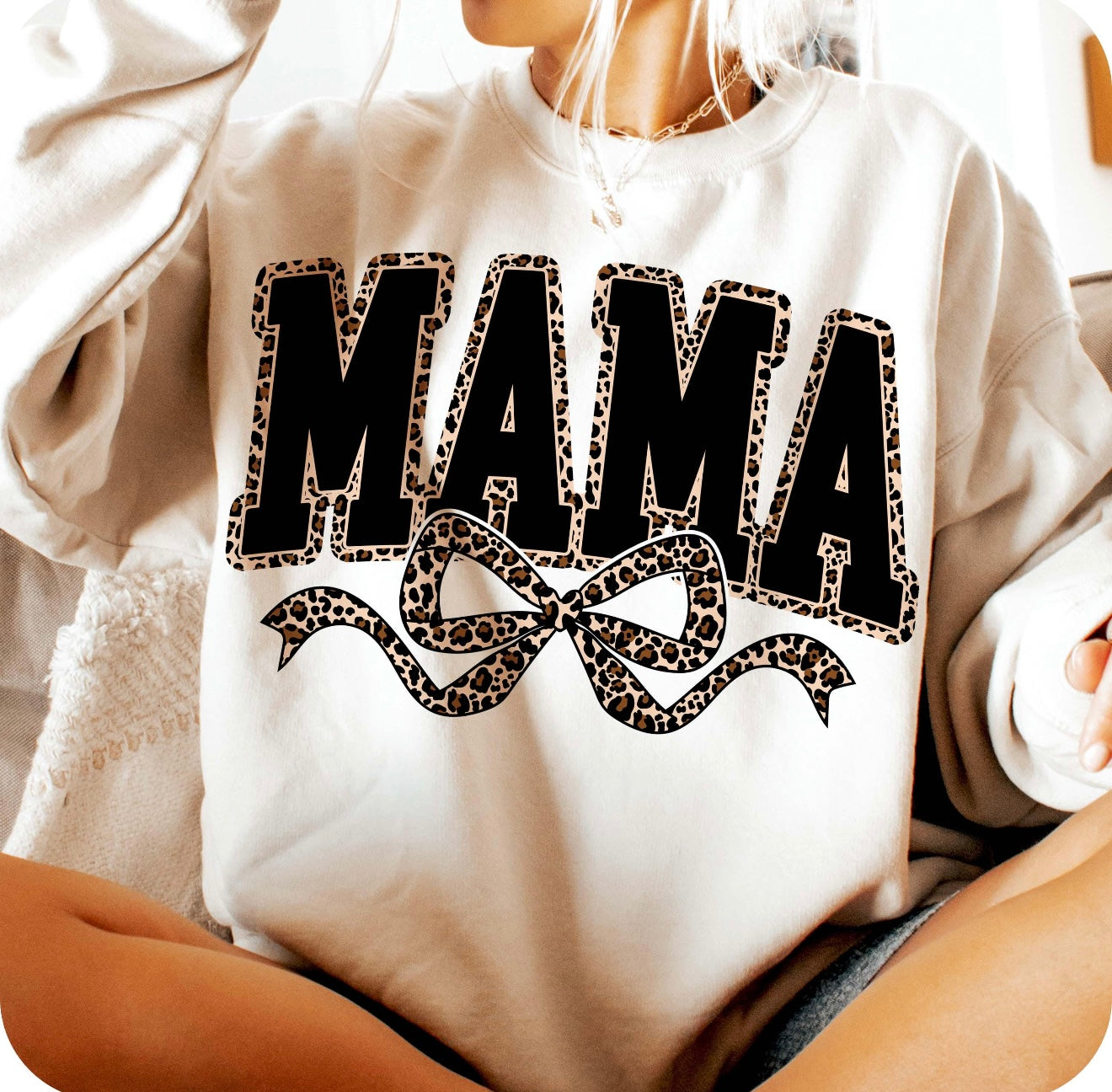 Mama Leopard Print Crewneck