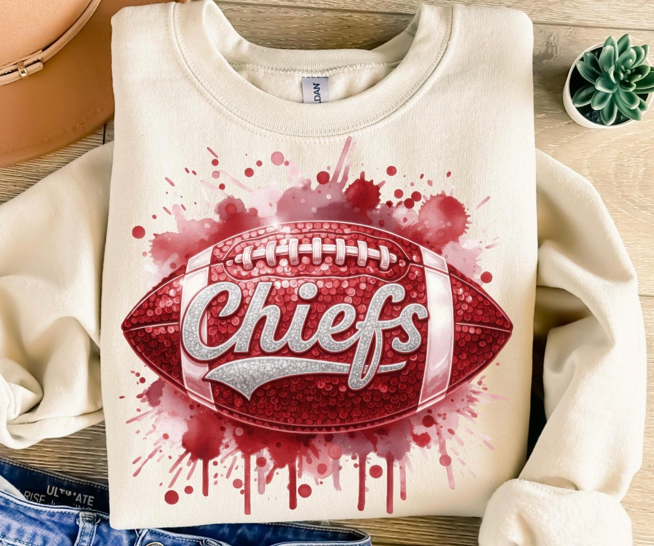 Kansas City Chiefs Faux Glitter Shirt