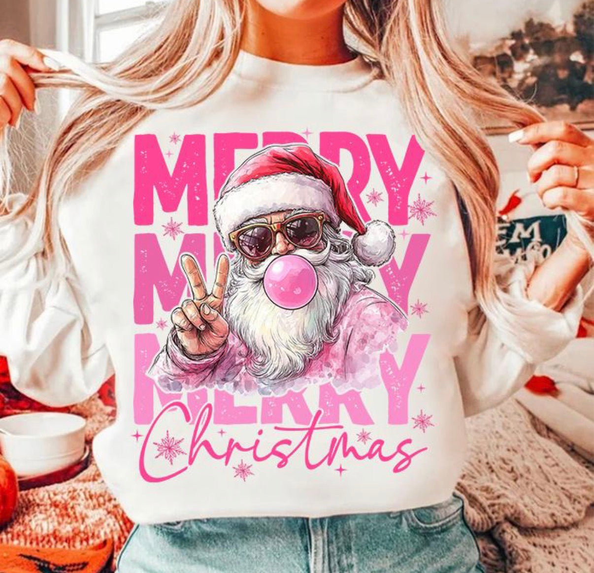 Merry Christmas Pink Santa